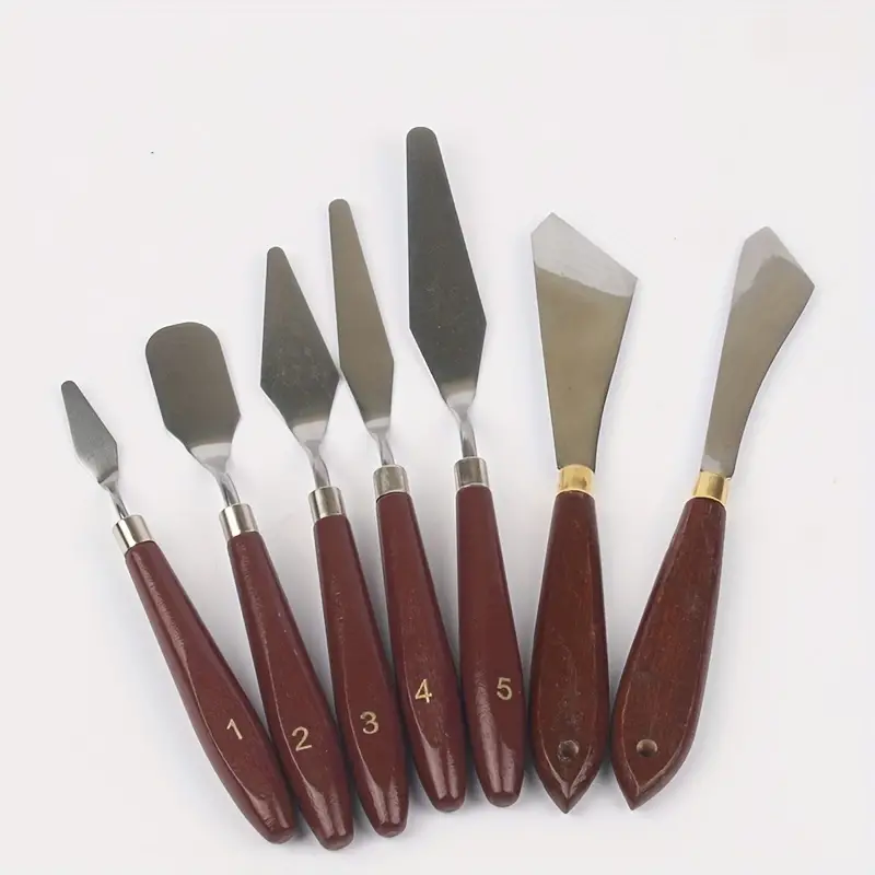 Professional Color Mixing Knife Set Wooden Handle Stainless - Temu