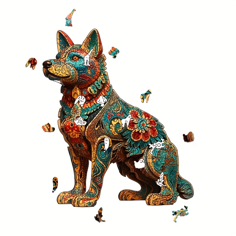 Wooden Carving Dog Puzzle Special shaped Animal Jigsaw - Temu