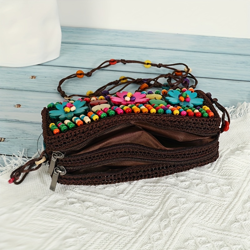 Ethnic Pencil Pouch, Multicolor Handmade Zipper Pouch, Boho Style