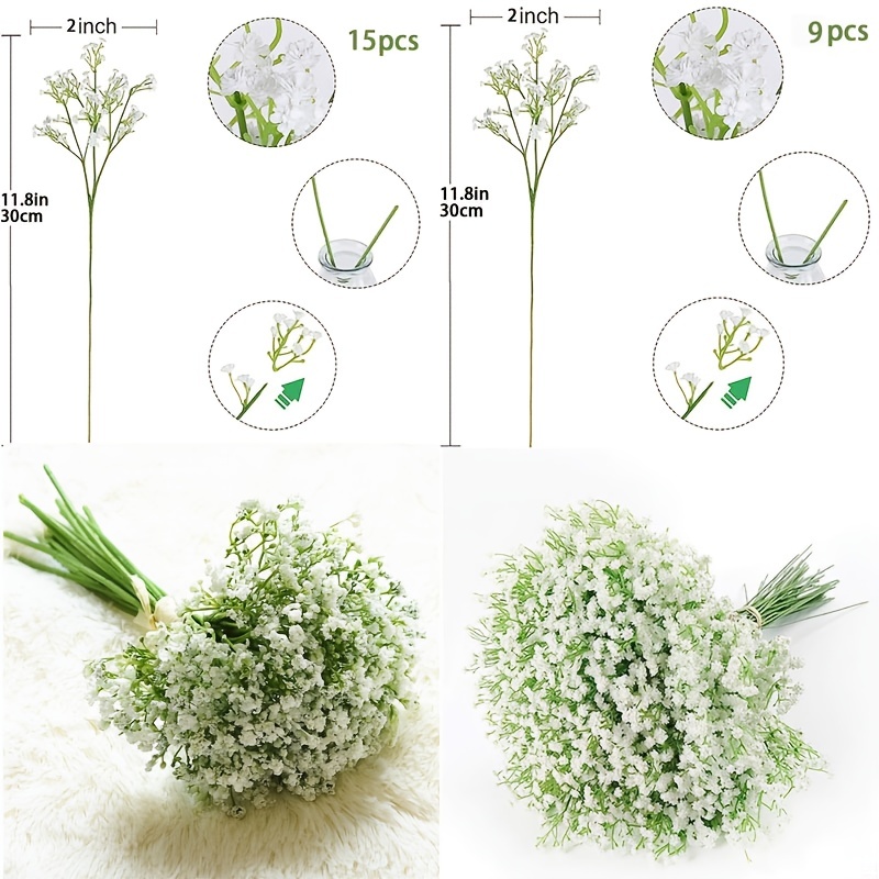  YSQSPWS Flores artificiales naturales frescas secas conservadas  Gypsophila paniculata, ramos de flores de aliento de bebé, regalo para  decoración de boda, decorar la sala de estar : Hogar y Cocina