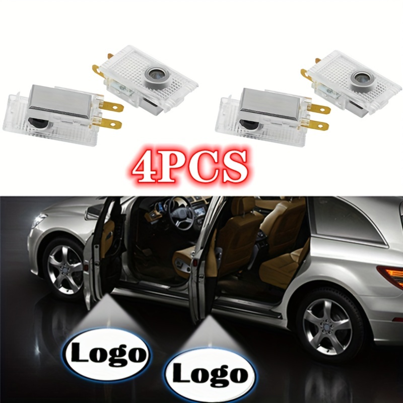 4pcs LED Car Door Logo Laser Projector Lights - Stylish Upgrade for E W210  W639 Sprinter VIANO VITO AMG Logo Lights