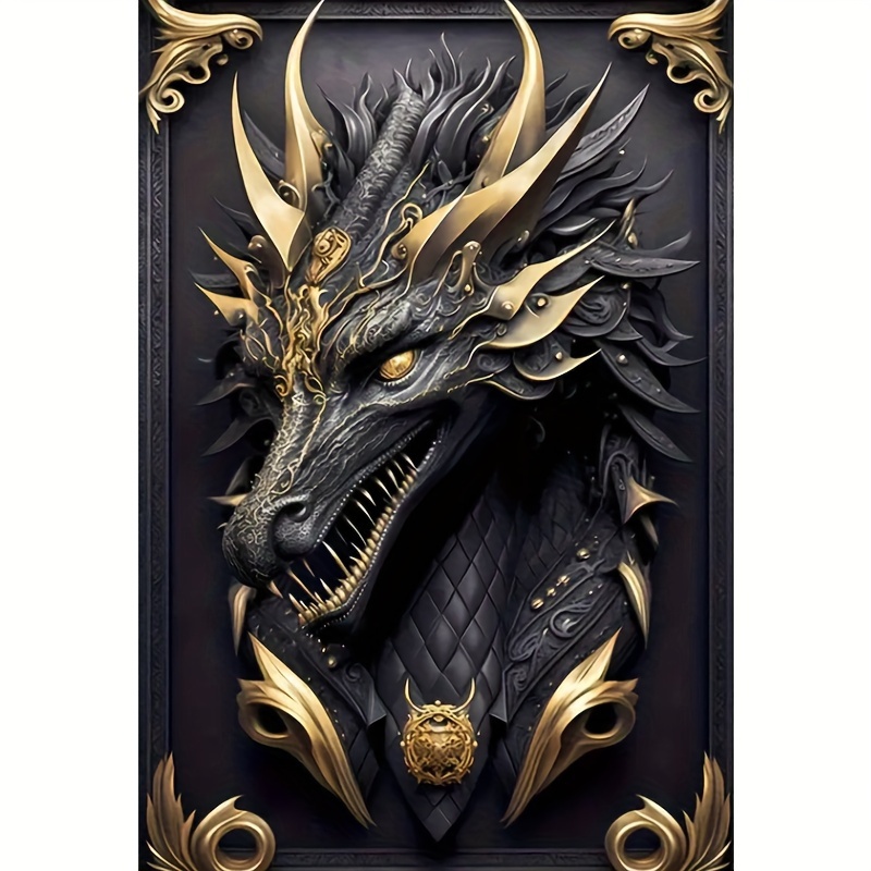 

1pc Black Dragon 30*40cm/ 11.8 * 15.75indiy 5d Diamond Painting Set Full Drill Diamond Art Full Drill Craft For Wall Decor Beginner Adult Gift