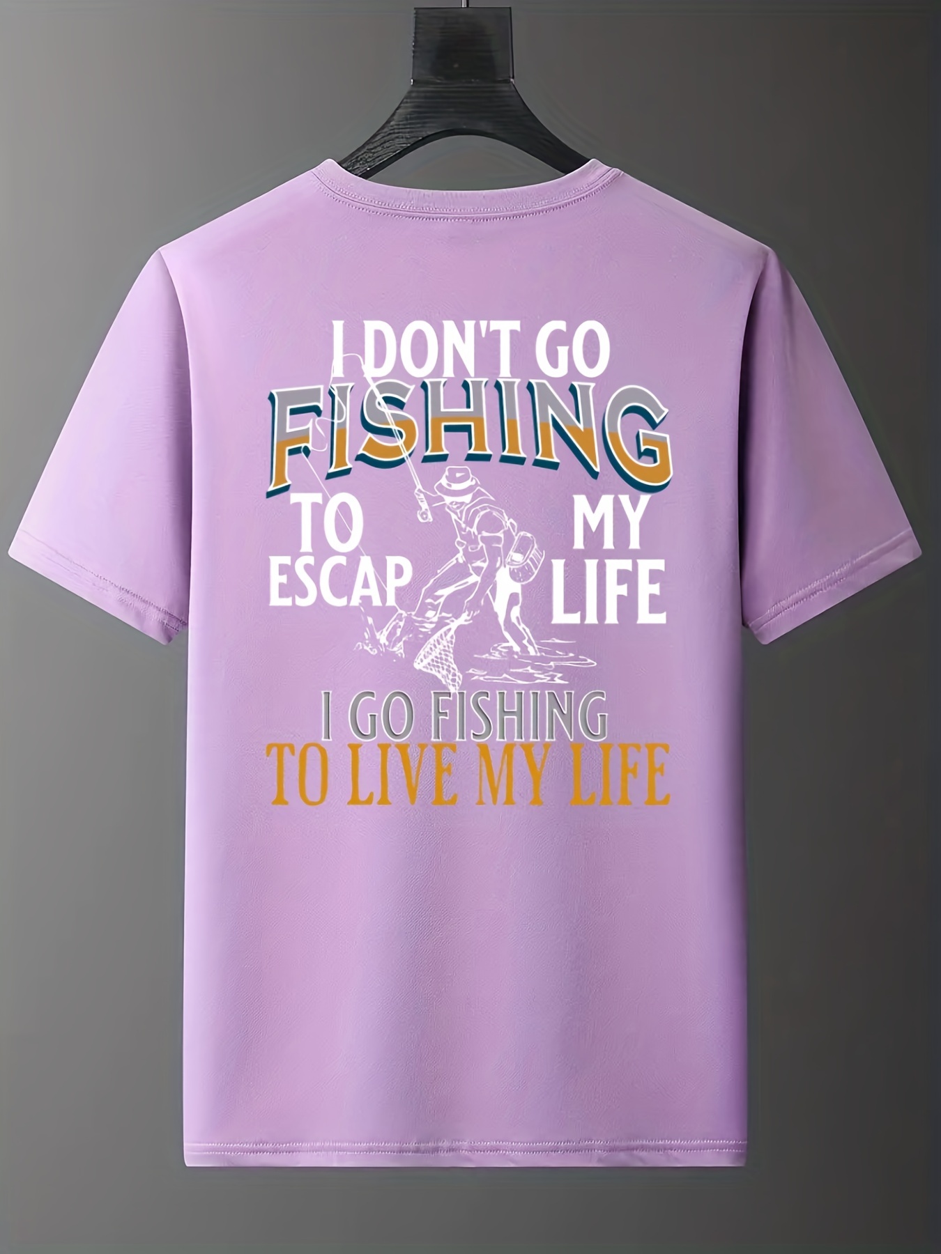 Men Letter ' Don't Go Fishing' Print Graphic Fashion T shirt - Temu Canada