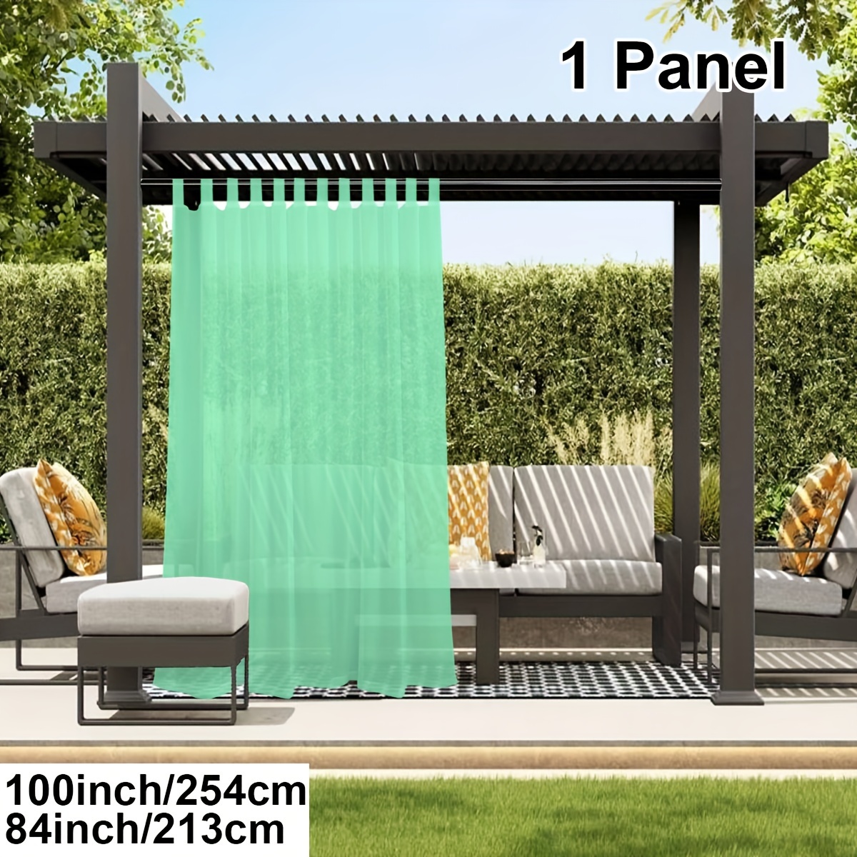 1 Panel Cortinas Translúcidas Impermeables Interior/exterior - Temu