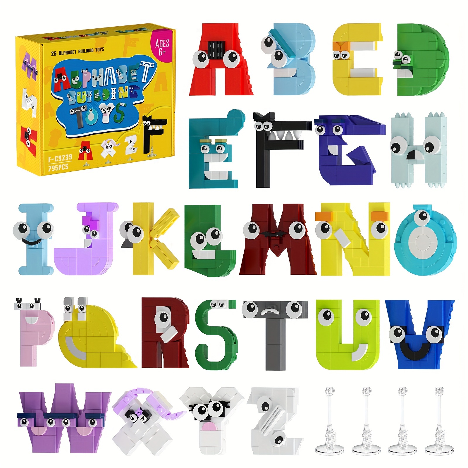 Juego de 26 letras magnéticas para niños, juego de imanes de madera del  alfabeto ABC de animales lindos letras de la A a la Z para niños para  nevera
