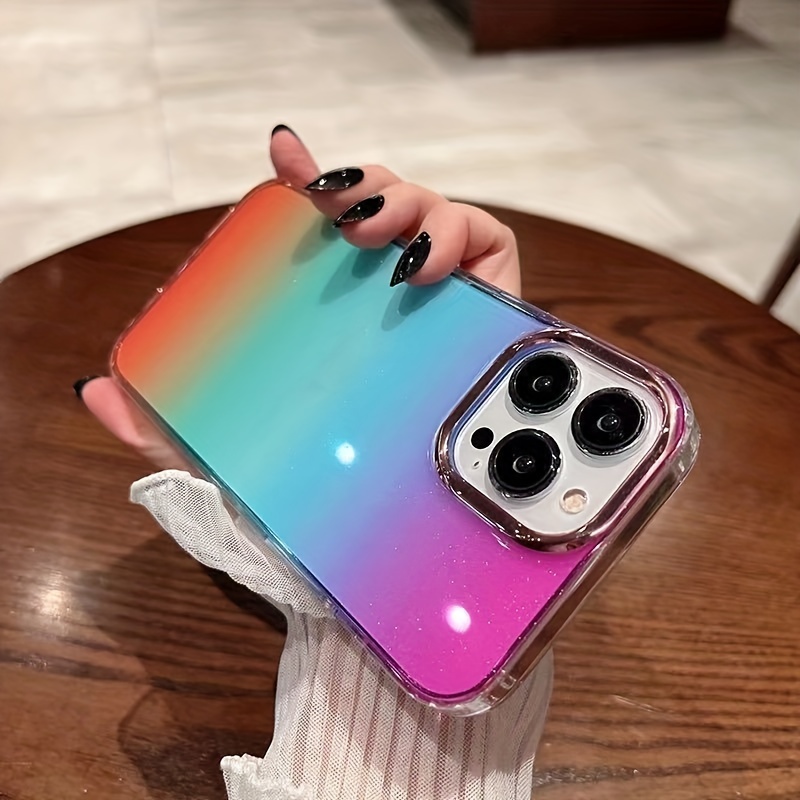 Carcasa silicona rígida purpurina con cuerda para iPhone 14 Pro