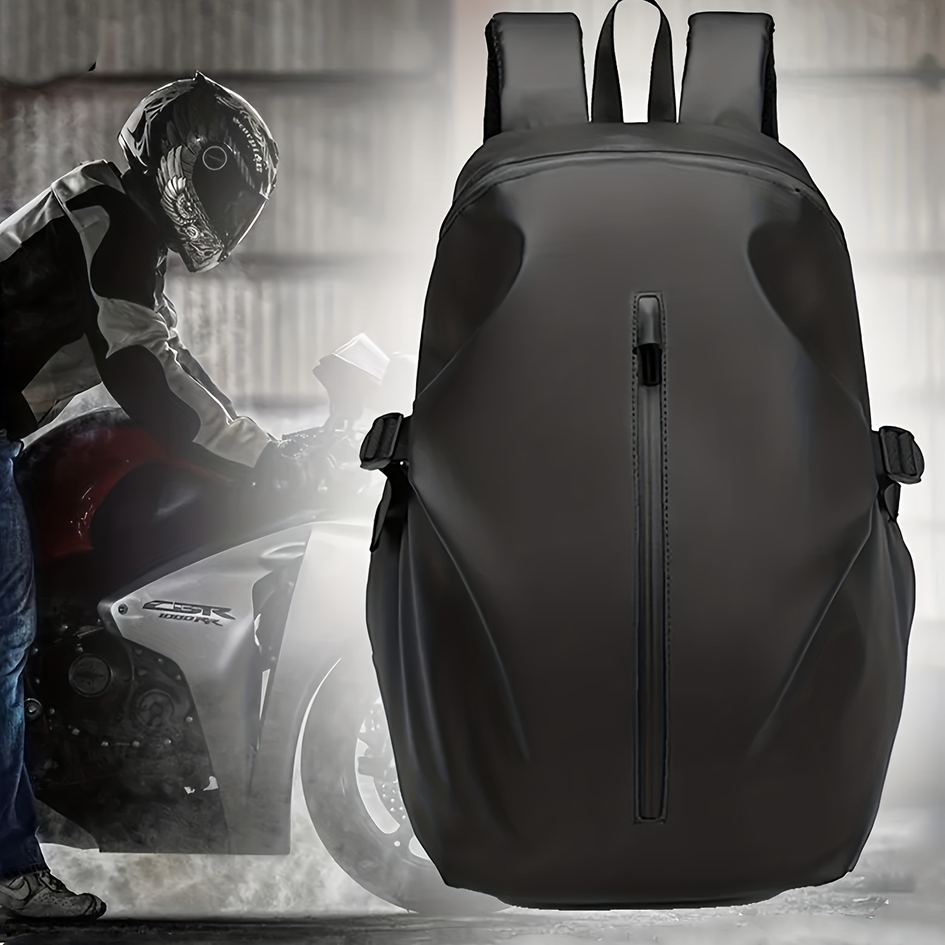 ILM - Mochila de gran capacidad para casco de motocicleta, impermeable,  ligera: bolsa de almacenamiento con rayas reflectantes.