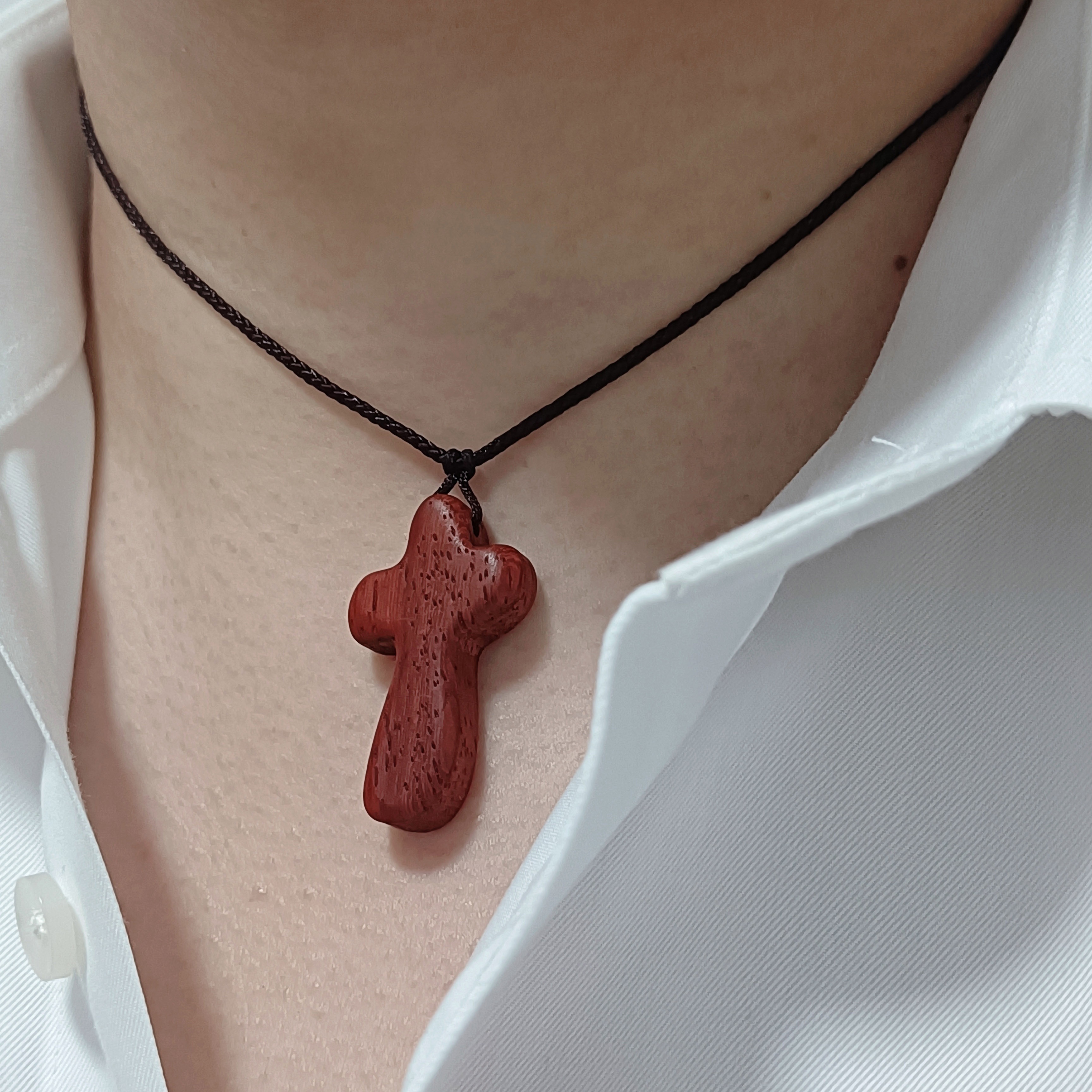 Cool Wood Cross Necklace For Men And Women double Layer - Temu