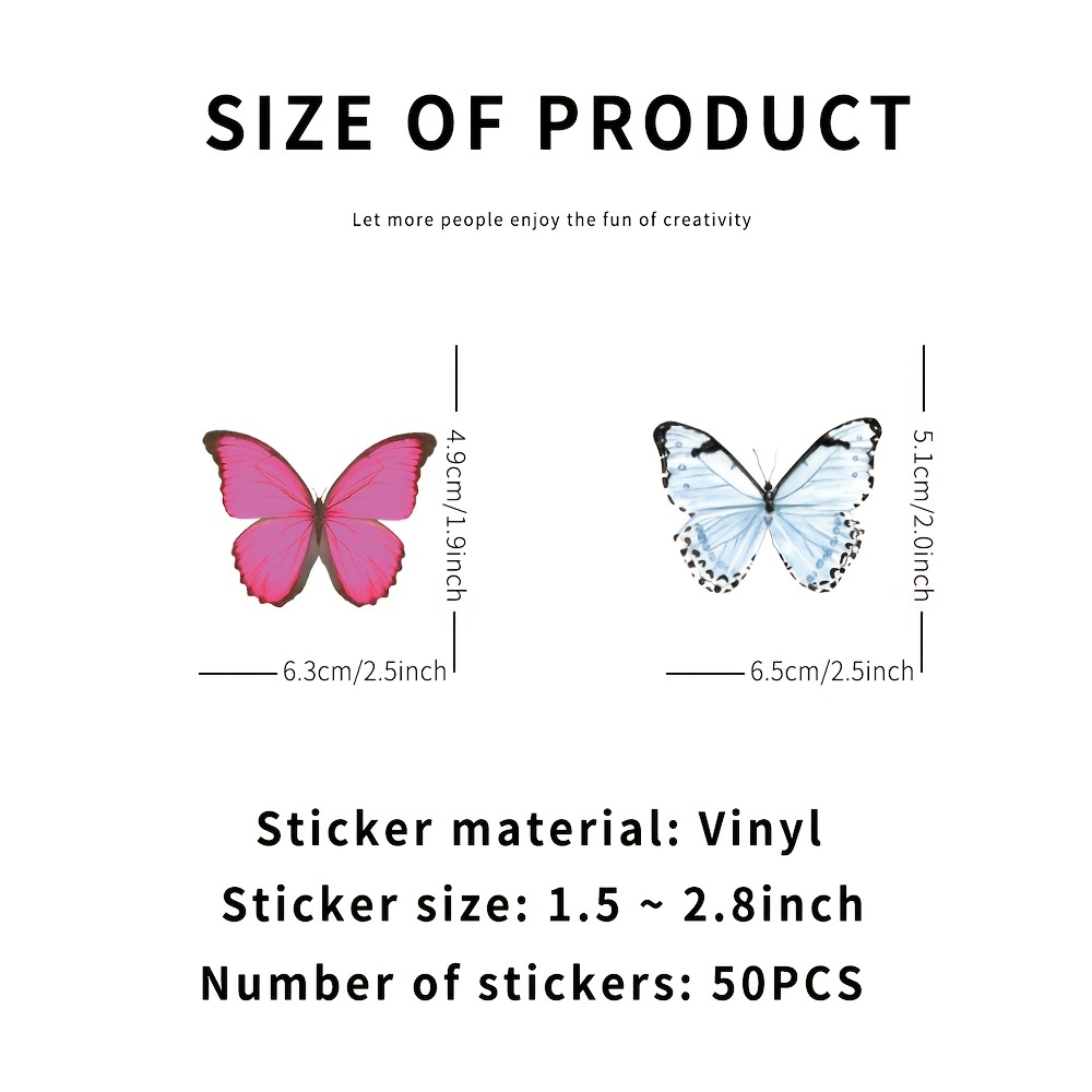 Colorful Butterfly Stickers Vinyl Waterproof Stickers For - Temu