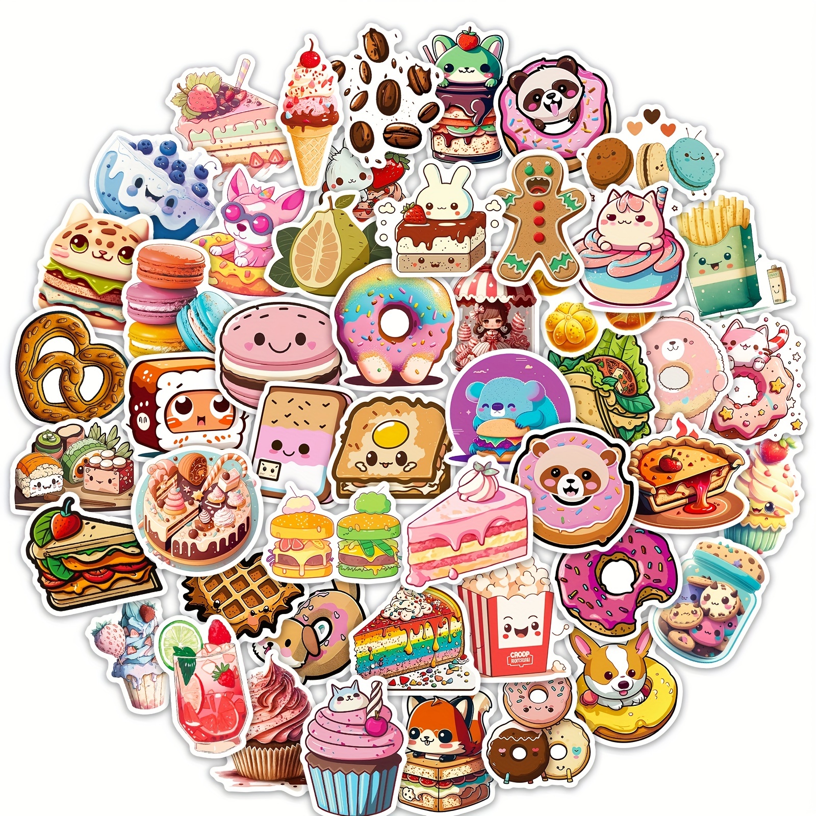 Food Stickers For Kids Teens And Adults Cute Snack Stickers - Temu