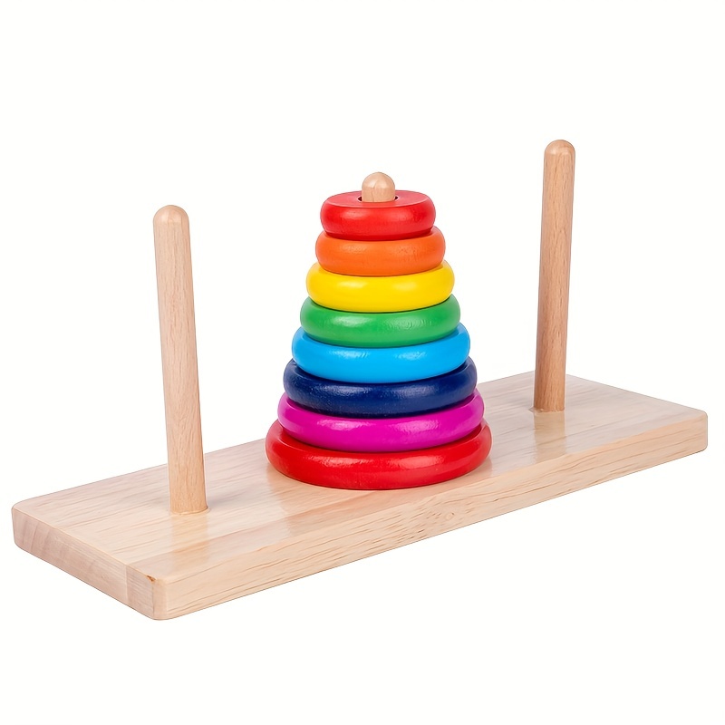 Wooden Tower Of Hanoi Teaching Aids For Infants And Young - Temu