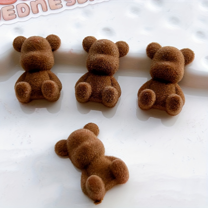 20pcs Flocking Bear Resin Charms for Jewelry, Jewels Making Accessories,Temu