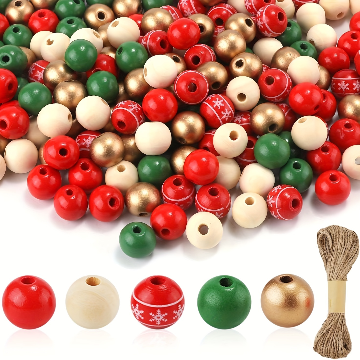 Red Wooden Beads Crafts Handmade Beads Hole Diameter For Diy - Temu