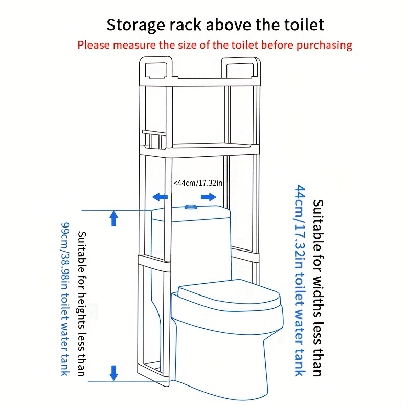 Over The Toilet Storage Rack Plastic Bathroom Organizer - Temu