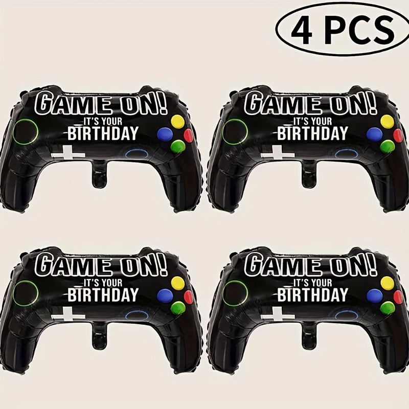 Image of 4pcs Game Controller Balloons, Party Decoration Balloons, Aluminum Film Balloons, Birthday Photo Props, Birthday Party Anniversary Party Scene Decoration Arrangement, Room Decoration