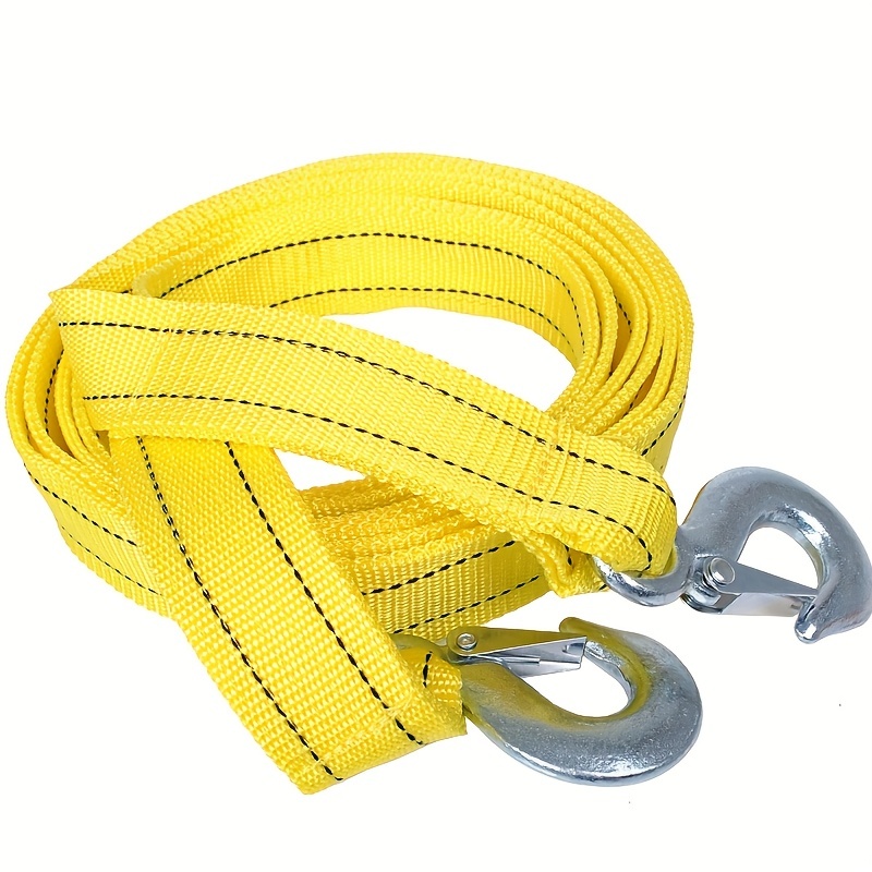 Heavy-Duty 8Tons Car Towing Rope Strap Cable w/ U Hooks & Reflective Light  - Perfect for Car, Truck, Trailer & SUV!