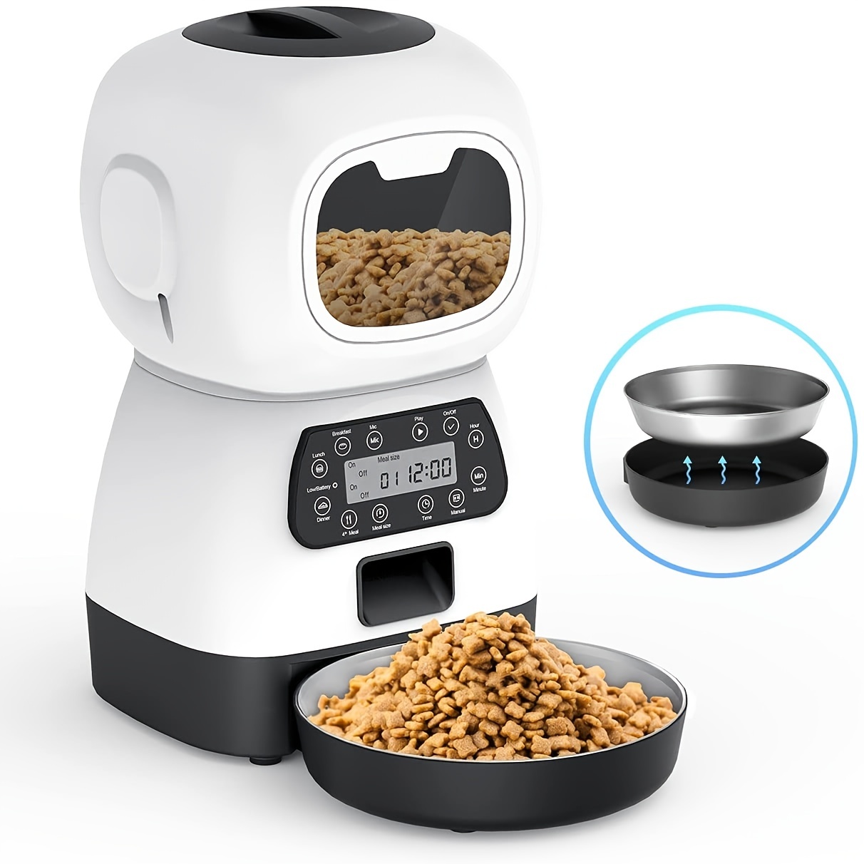 Automatic Cat Feeder Dog Food Dispenser With Twist Lock Lid