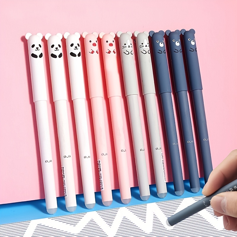 4-26pcs Ensemble de stylos effaçables Bear Stylo effaçable bleu