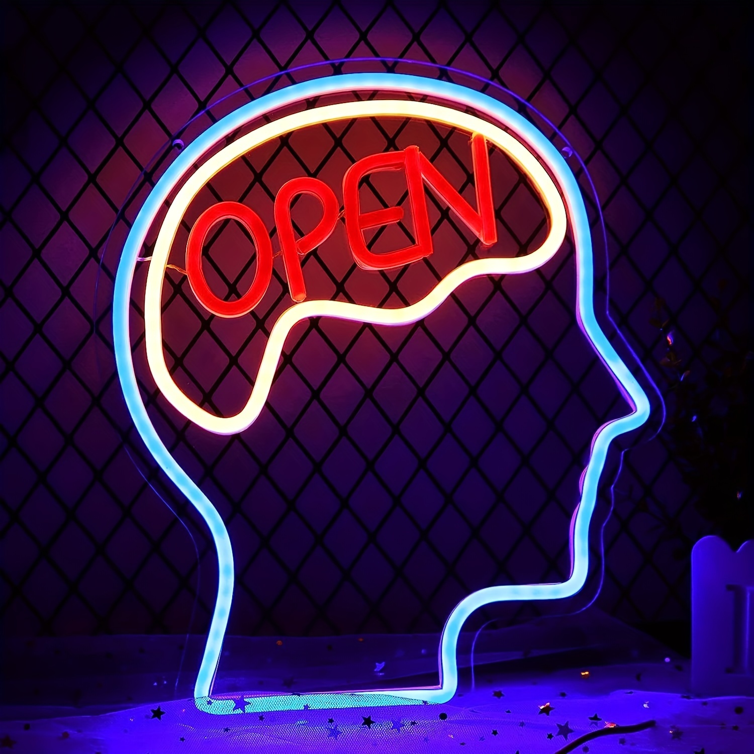 Open Mind Brain Wall Bedroom Neon Light Decoration Man Cave - Temu