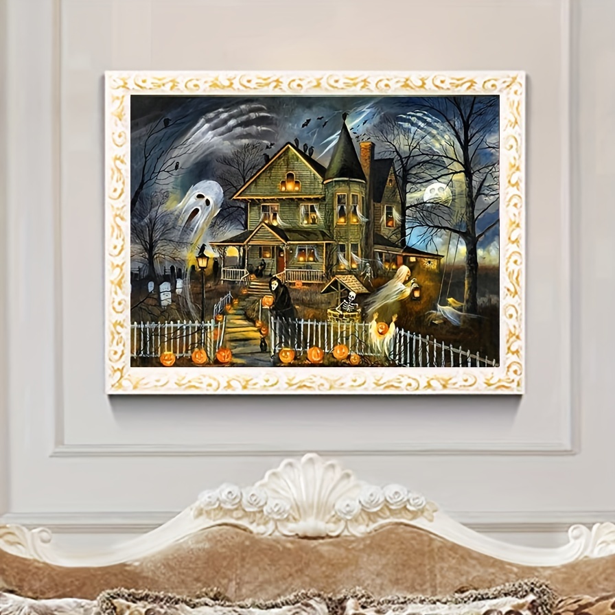 Halloween Haunted House Pattern Diamond Painting Kit, 5d Diy Diamond  Painting Full Circle Diamond Mosaic Kit Cross Stitch Rhinestone Painting  Crafts For Home Wall Decoration Art - Temu