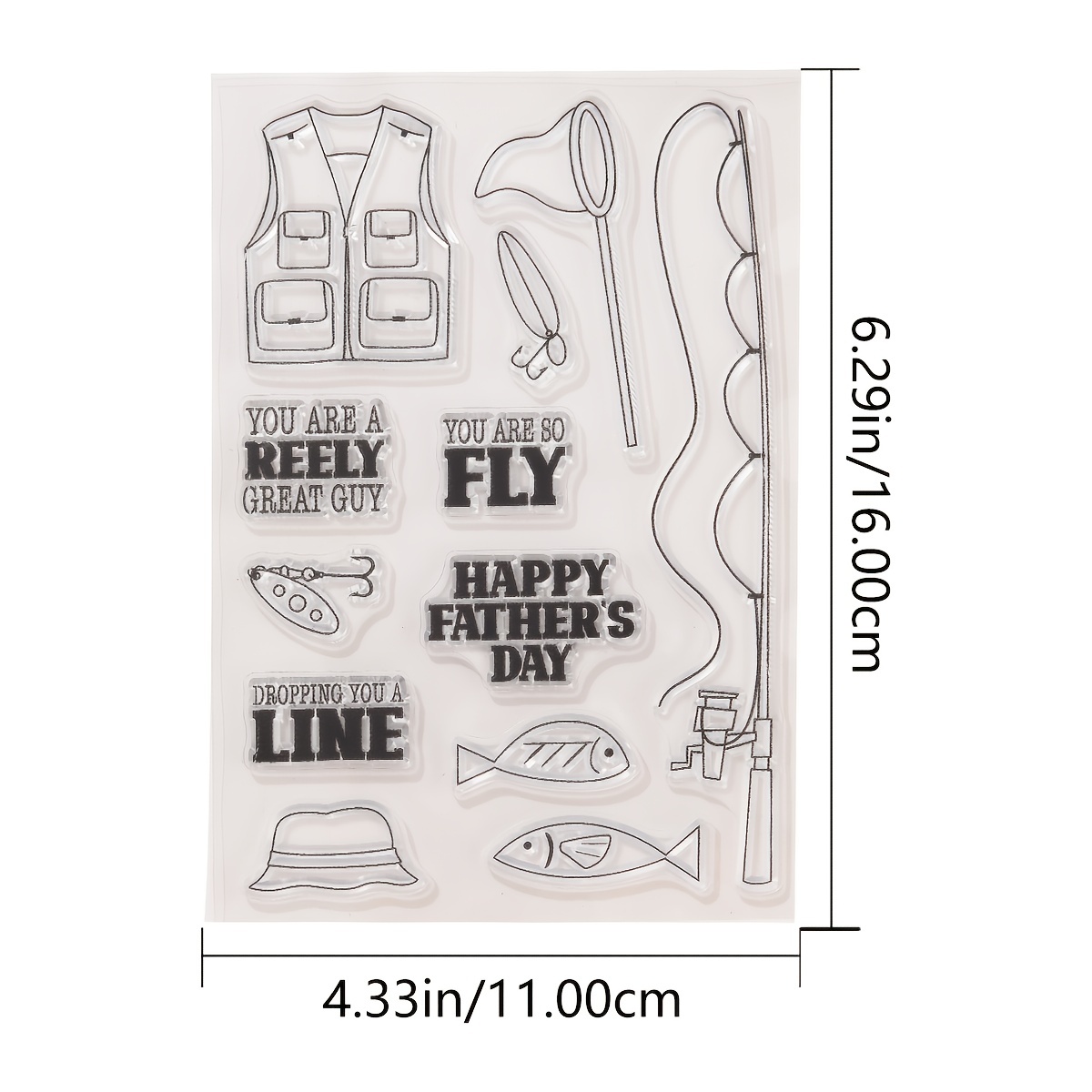 Fishing Gear Clear Stamps Card Making Decoration Diy - Temu