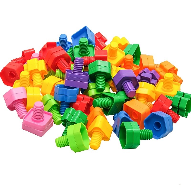 Screw Building Blocks Nut Shape Educational Toys Montessori - Temu ...