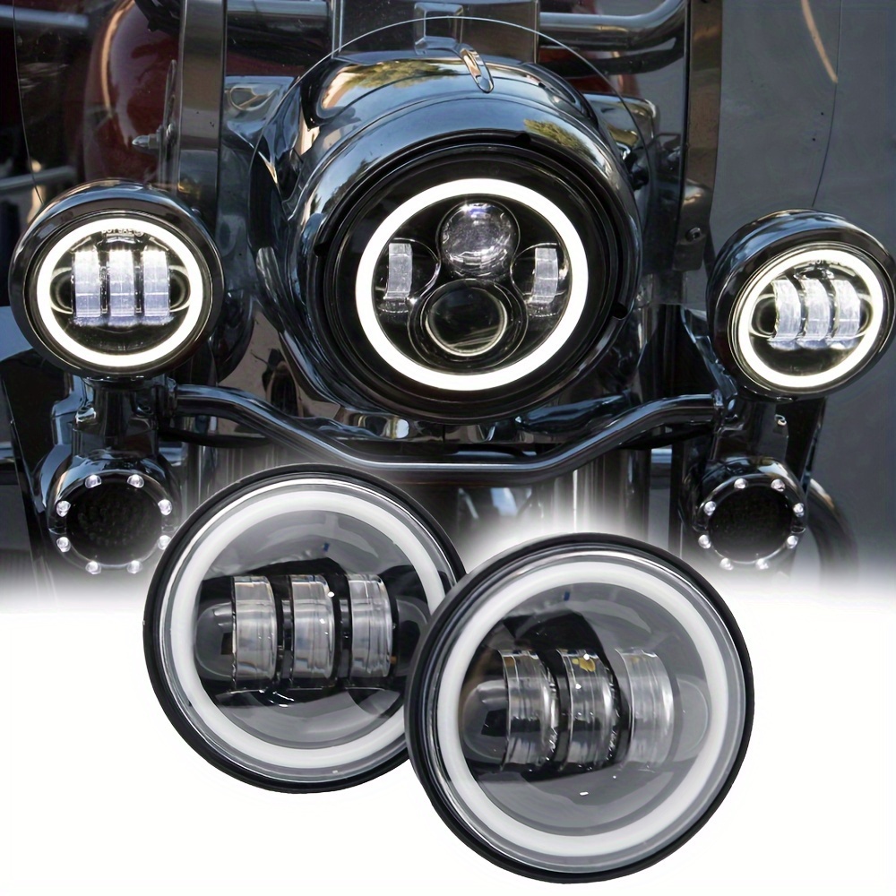 Chrome Black Led Passing Light Led Fog Lamps Motorcycles - Temu