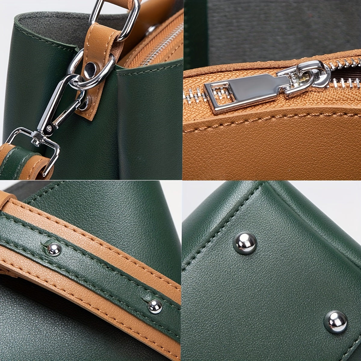 Contrast Crossbody Bucket Shoulder Bag Women's Handbags