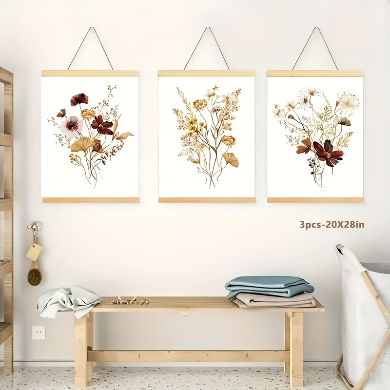Watercolor Flowers Botanical Canvas Painting Wall Art Prints DIY Home  Decoration