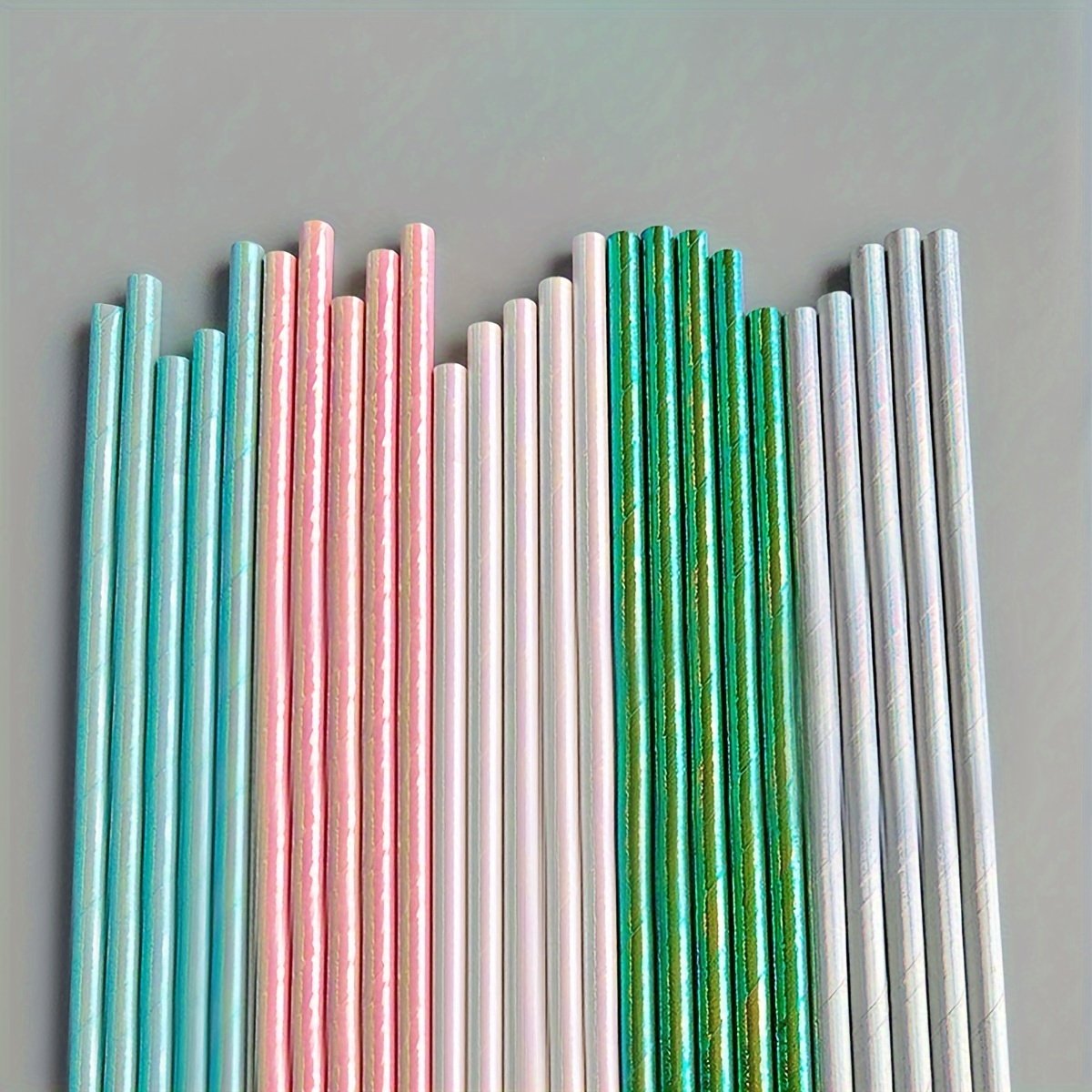 100 Pcs/sac Paille en Plastique Jetable Couleur Art Pailles Forme DIY  Courbe Paille 
