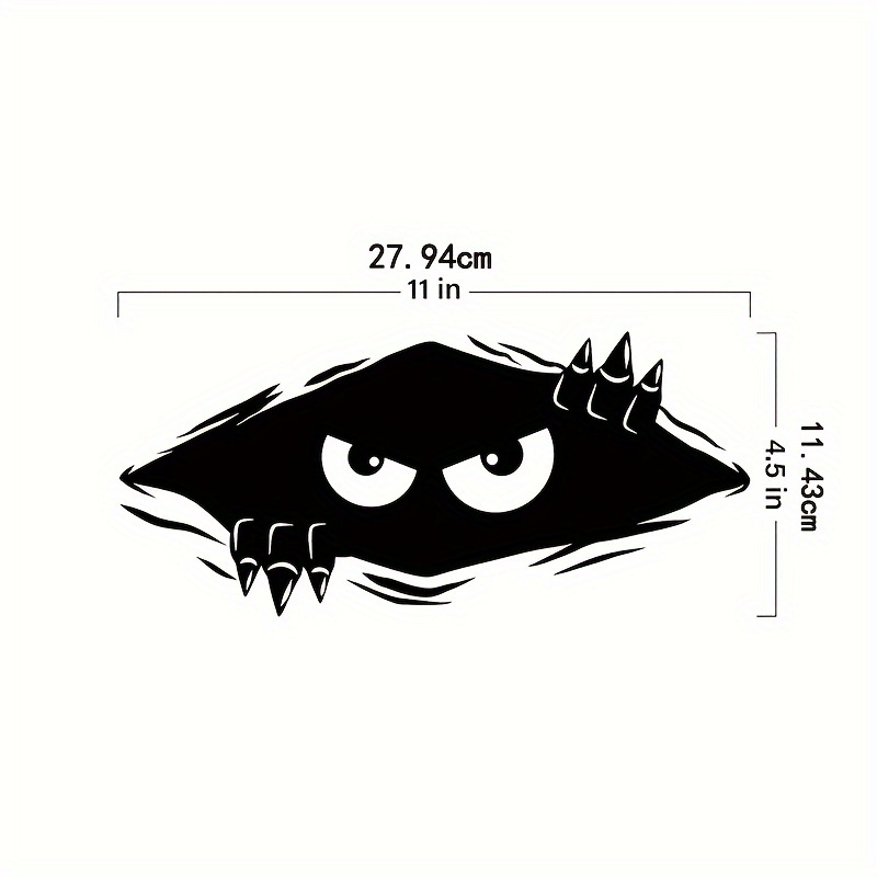 Peeking Monster vinyl sticker, Funny Car Decal