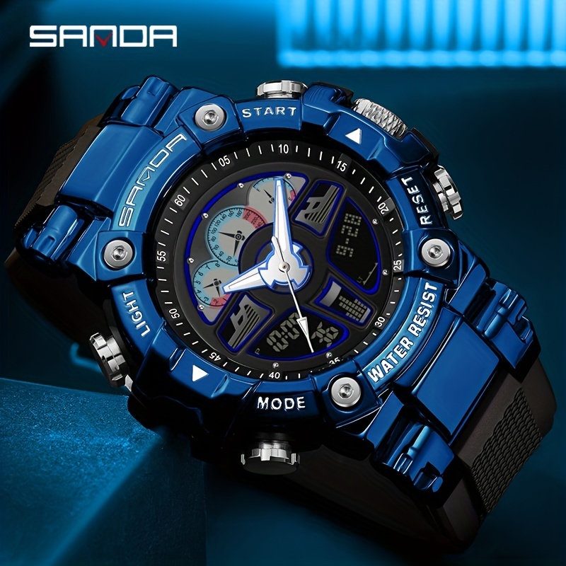 Sanda クリエイティブメタルダイヤル多機能防水メンズ腕時計