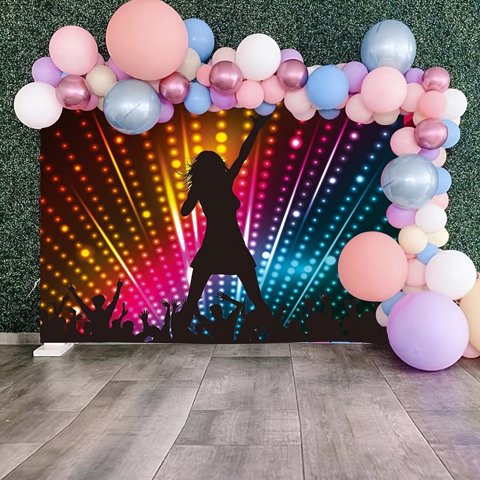 1pc Disco Party Background Hanging Retro Disco Party Decoration Disco Crazy  Dancer Background Lets Us Glow Crazy Theme Party Photo Booth Background 82