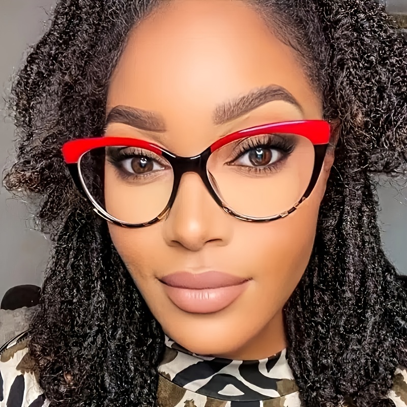 Tortoiseshell Block Frame Retro Clear Lens Light Blocking Glasses