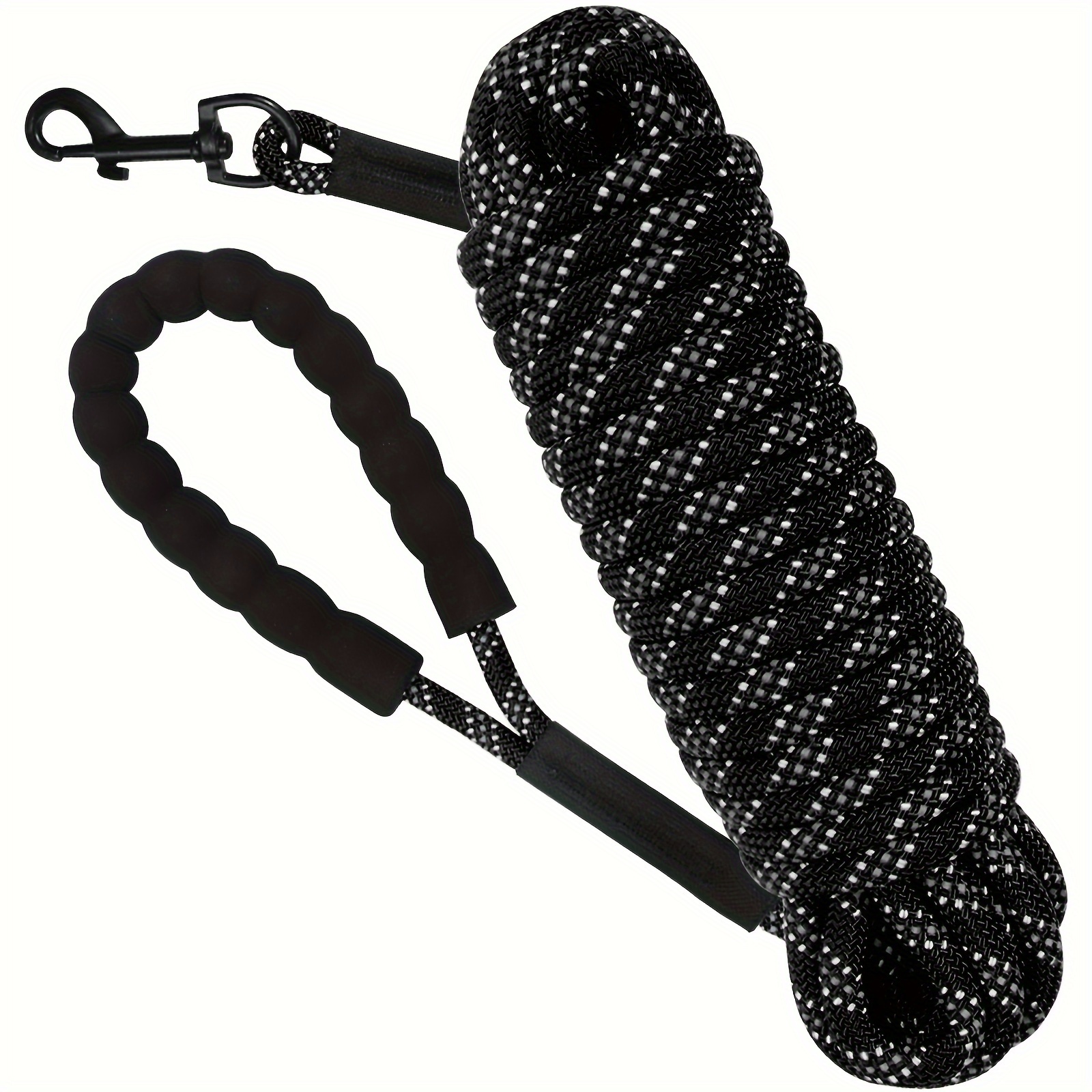 Dog Leash,5 FT Heavy Duty Double Handle Dog Leash with Comfortable Padded  and Reflective,Rope Dog Leashes for Small,Medium,Large Dogs (Wide-Black)