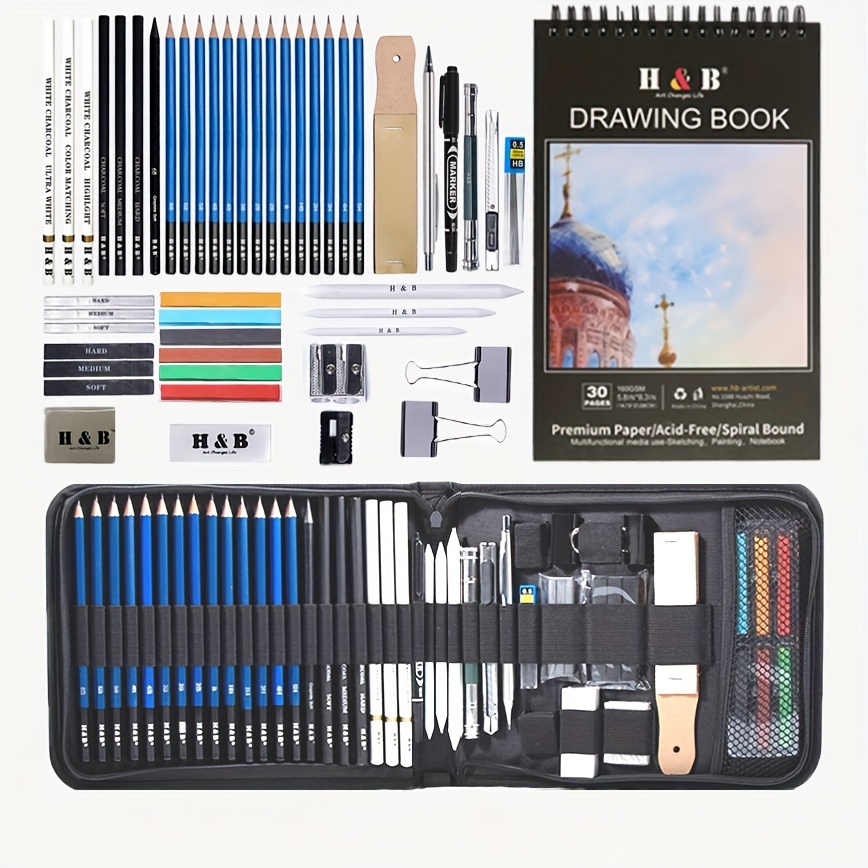 Artist Compressed Charcoal Sticks for Sketching, Drawing, Shading, Soft,  Medium, Hard, Art Supplies Sketch Kits Tools, 6-Piece Boxed : Arts, Crafts  & Sewing 