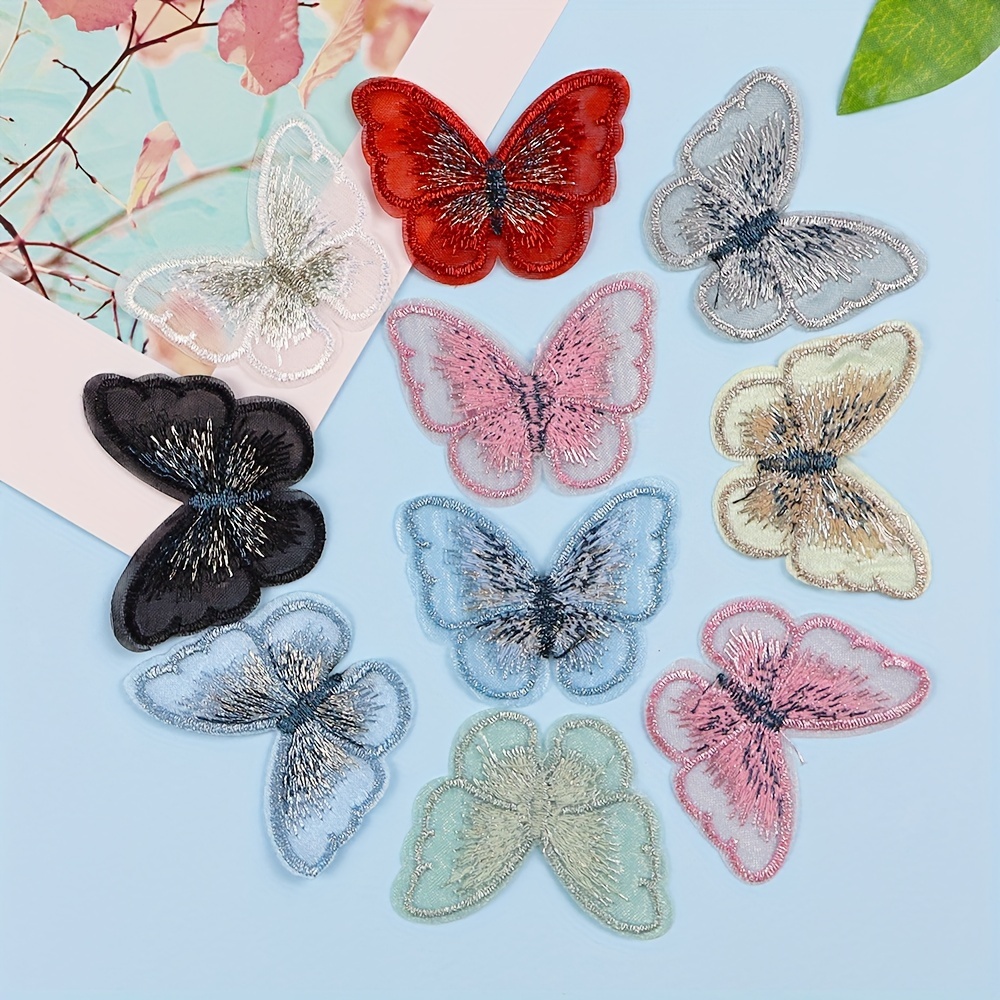 3d Embroidered Mesh Butterfly Patches For Clothing Diy Baby - Temu