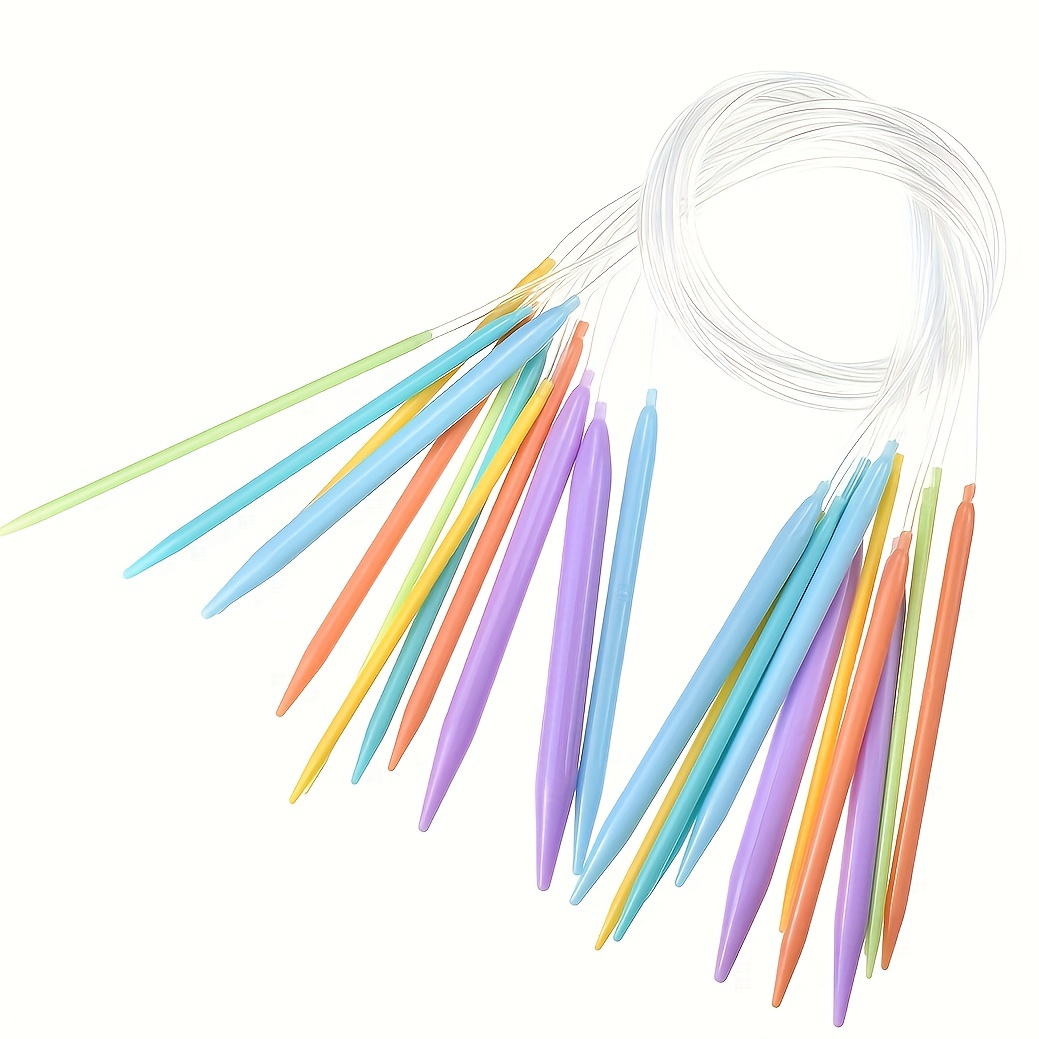 Multicolor Plastic Circular Tube Knitting Needles Kit Sweater