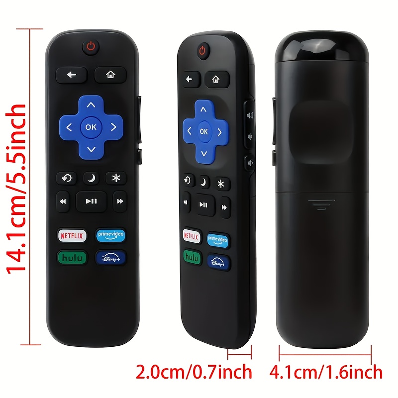 2pcs Universal TV Remote For All Roku TV, For TCL Roku/for Hisense Roku/for Sharp Roku TV,TV Remote With Netflix +/Hulu/Prime Video Buttons Not For Ro