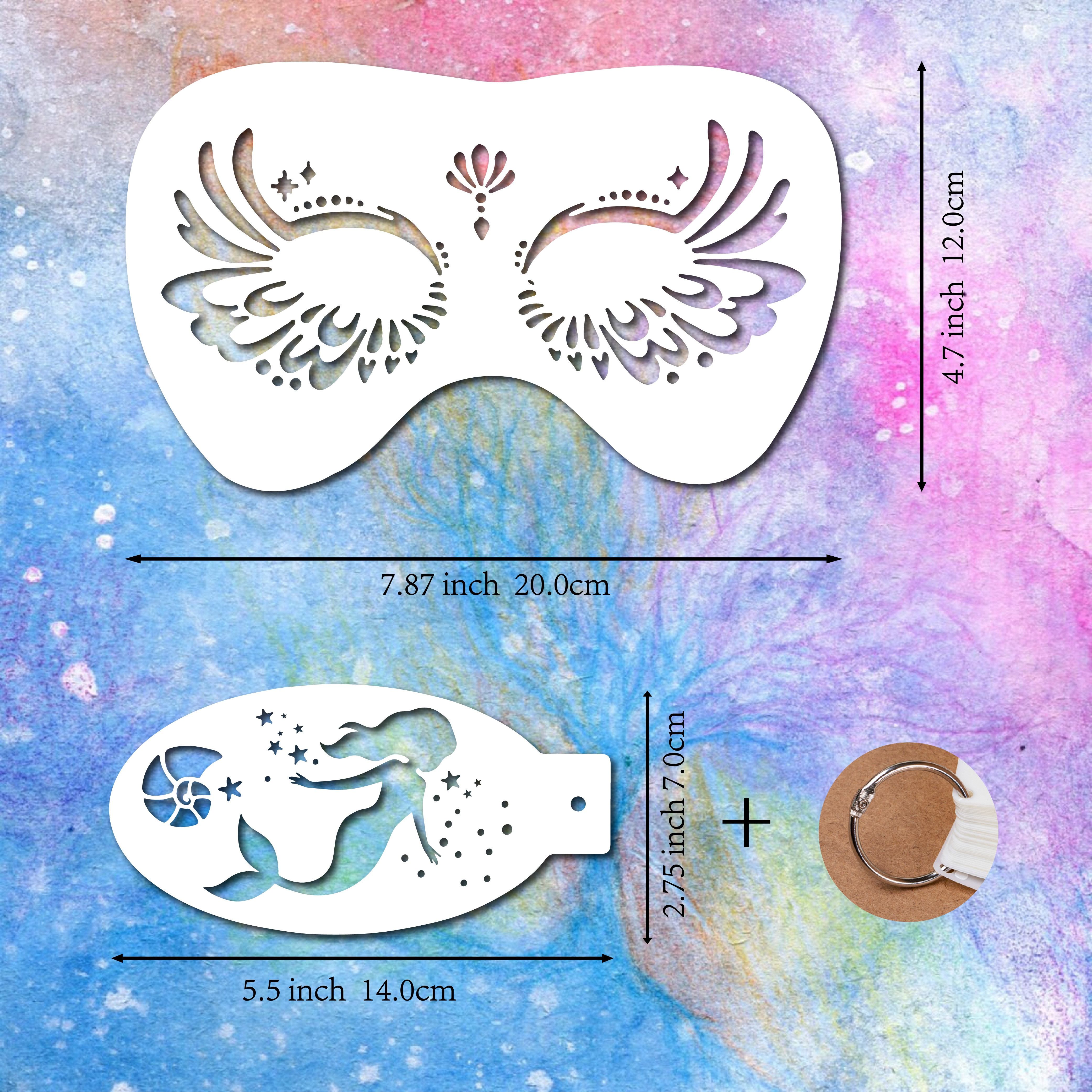 54 Pcs Face Paint Stencils Reusable Body Painting Stencils Temporary Tattoo  Stencil Christmas Face Painting Kit for Parties Tattoo Painting Templates