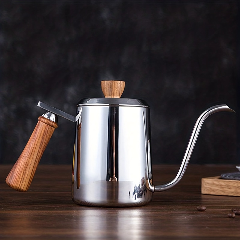 Goose Neck Kettle, Water Kettle With Wooden Handle, Pour Over Coffee Tea Pot,  Stainless Steel Modern Tea Kettle, For Home Restaurant Coffee Shop, Coffee  Accessories - Temu