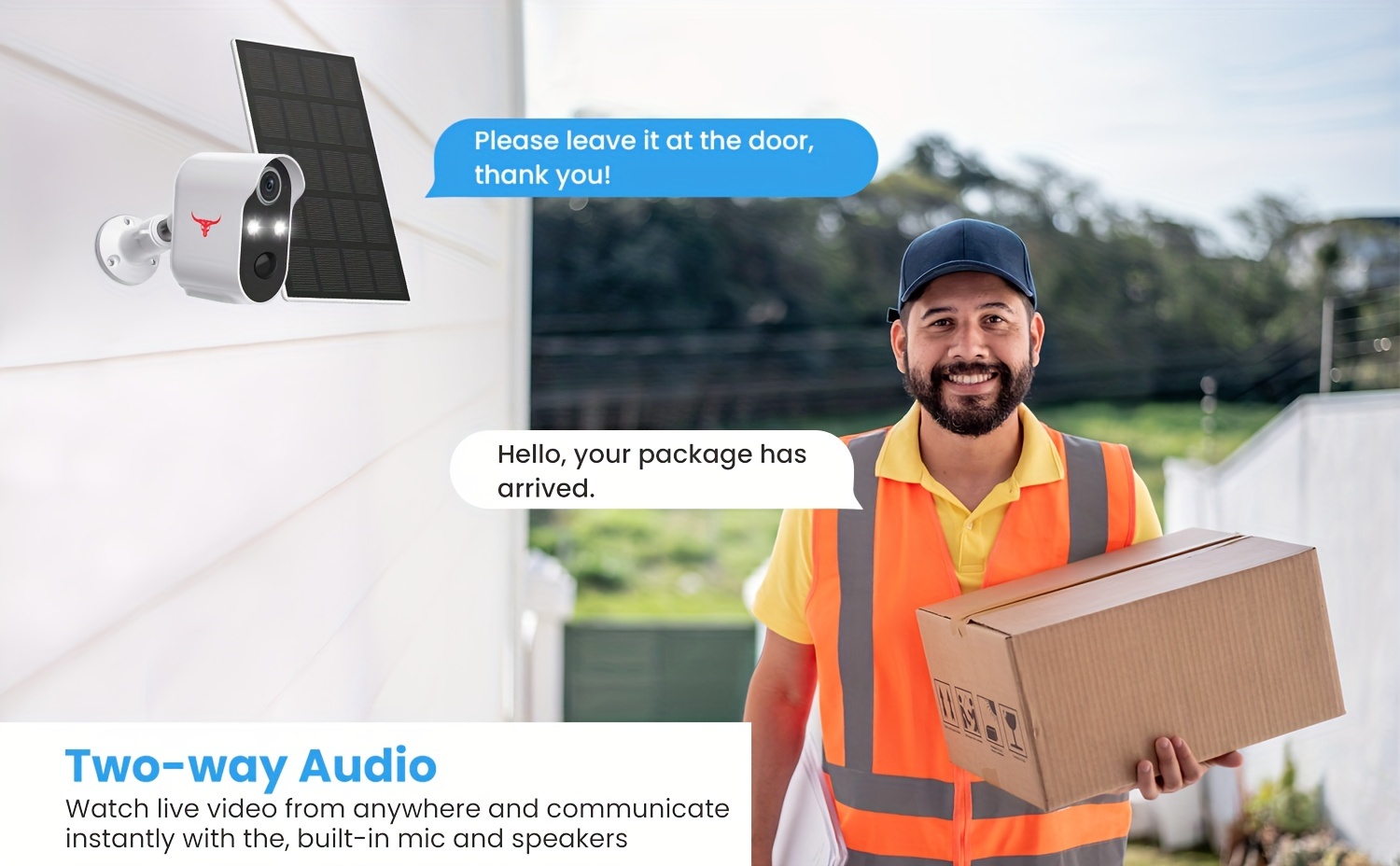 wireless outdoor security camera with solar panel ai human detection and pir motion detection 1080p video 2 way audio color night vision cloud storage 2 4g wifi battery powered home security outdoor ip camera details 1