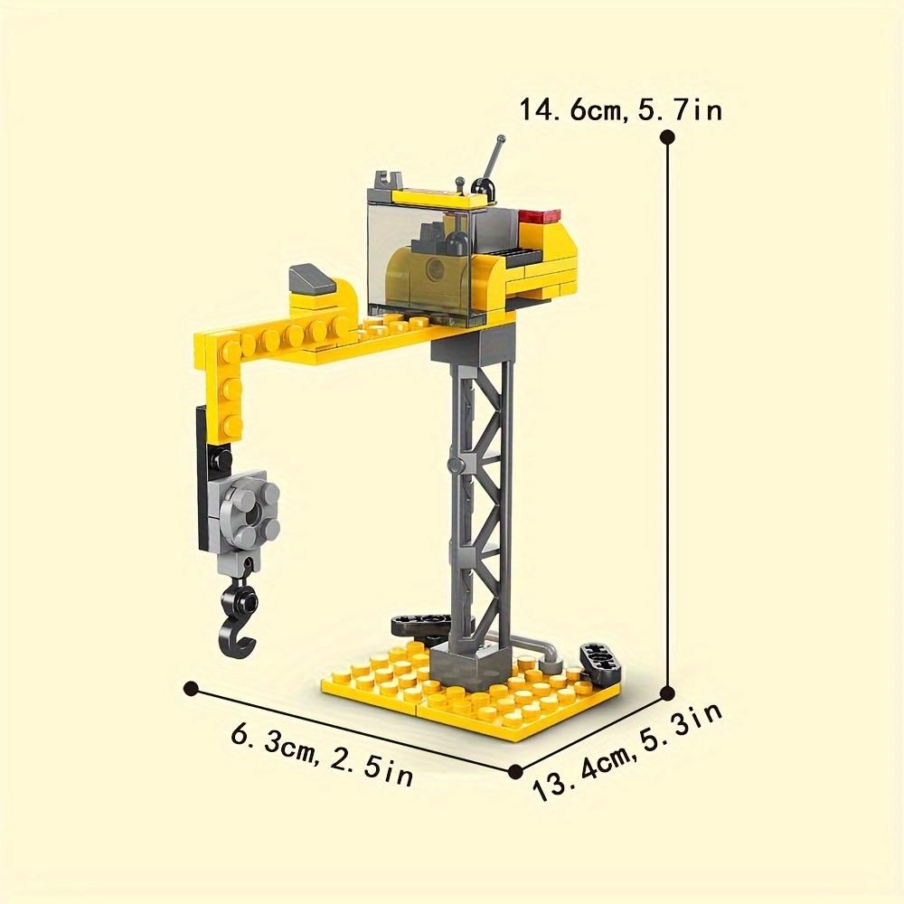 8743 1 Tower Crane Building Block Construction Vehicle Model - Temu