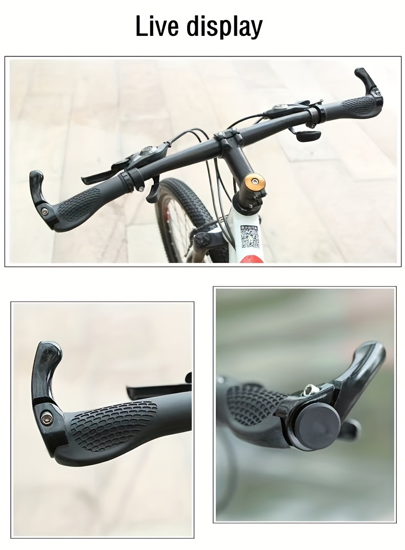 Poignées ergonomiques coordonnantes pour guidon de vélo, 1 paire, en  alliage d'aluminium et caoutchouc, accessoires