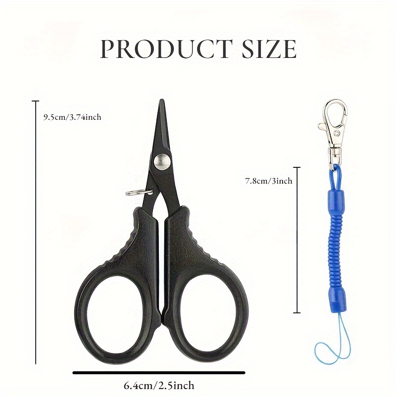 Stainless Steel Mini Fishing Scissors With Strap Fishing - Temu