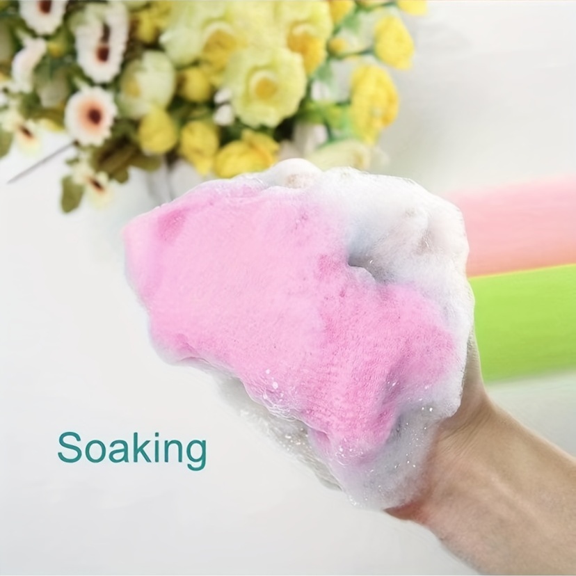 Back Scrubber for Shower Exfoliating Washcloth Back Cloth Body Extended  Length Scrubber Towel Nylon Exfoliating Stretchable Pull Strap Wash Cloth  for Bath Body Scrub Washcloth 2 Pack (Pink Purple)