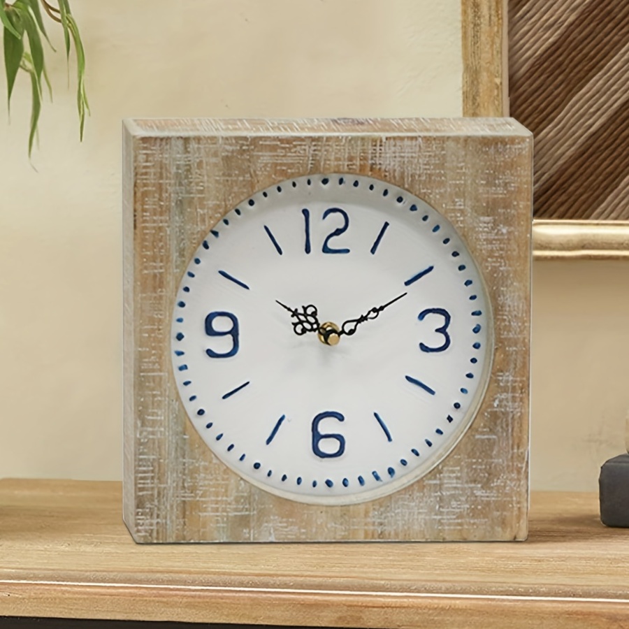 Relojes de escritorio para decoración de mesa, reloj retro de repisa,  funciona con pilas para chimenea, sala de estar, dormitorio, oficina,  decoración