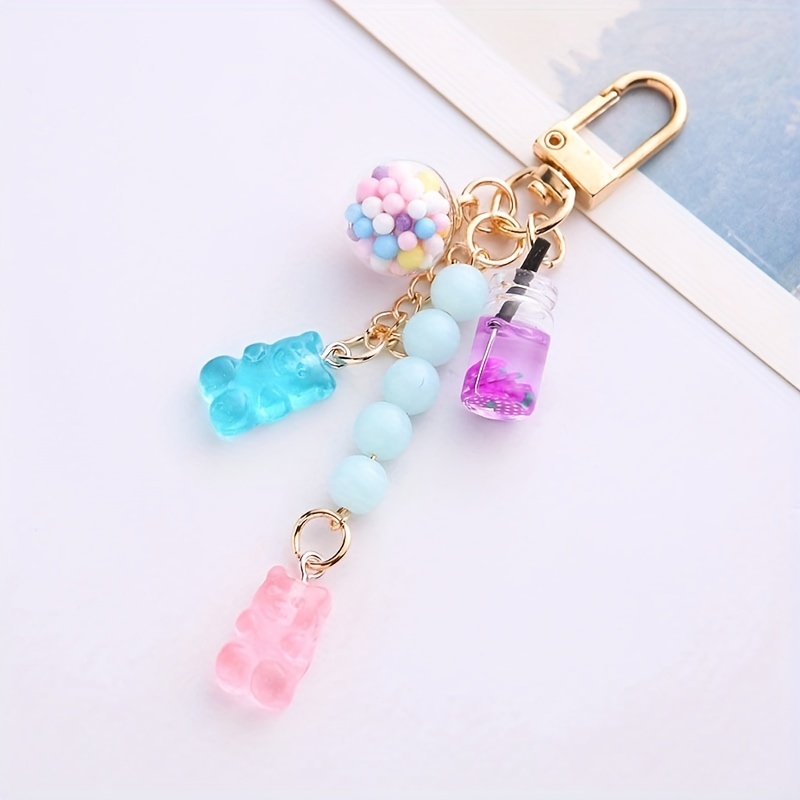 Lindo Resina Gummy Bear Llavero Candy Color Animal Bear - Temu