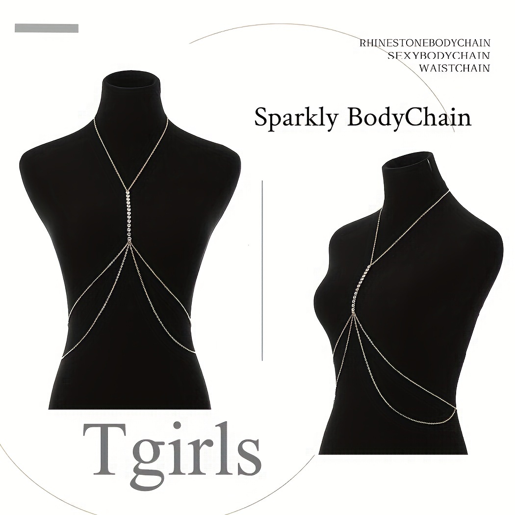 Body Chain Harness/rhinestone Body Chain Dress/dance Jewelry Chain