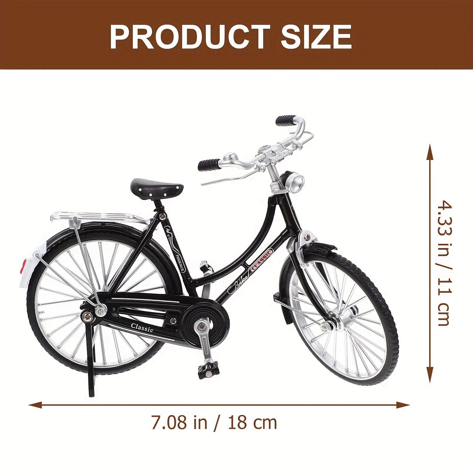 2023 DIY Retro Bicycle Model Ornament for Kids, 1:10 Simulation Mini Bicycle Model Scale Kit with Inflator and Briefcase, Finger Bike Models Toys